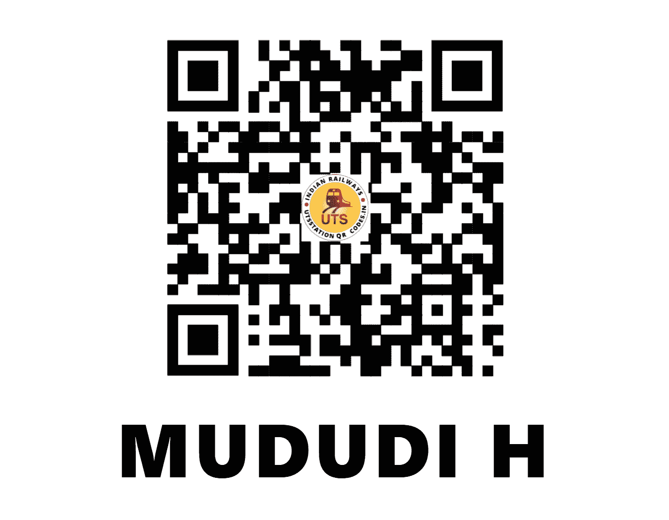 UTS QR Code for MUDUDI H - MUDI - SW (KARNATAKA)