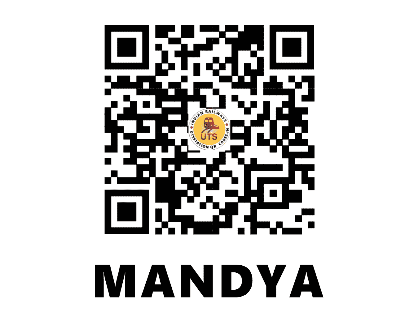 UTS QR Code for MANDYA - MYA - SW (KARNATAKA)
