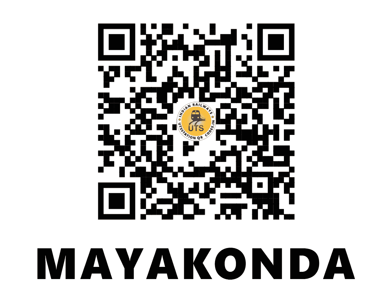 UTS QR Code for MAYAKONDA - MYK - SW (KARNATAKA)