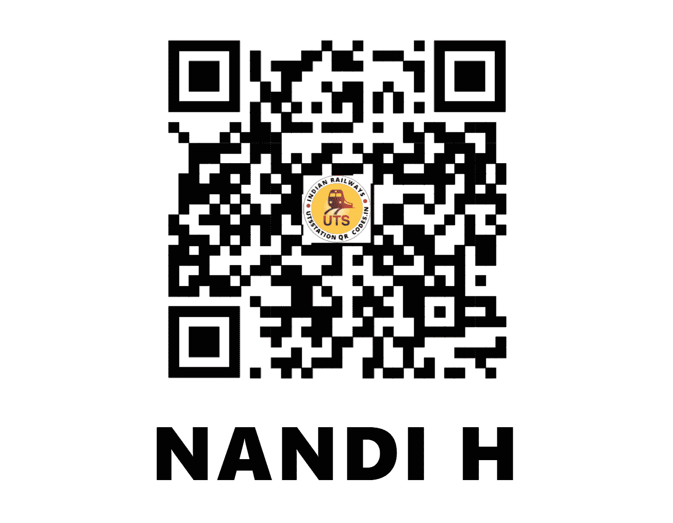 UTS QR Code for NANDI H - NDY - SW (KARNATAKA)