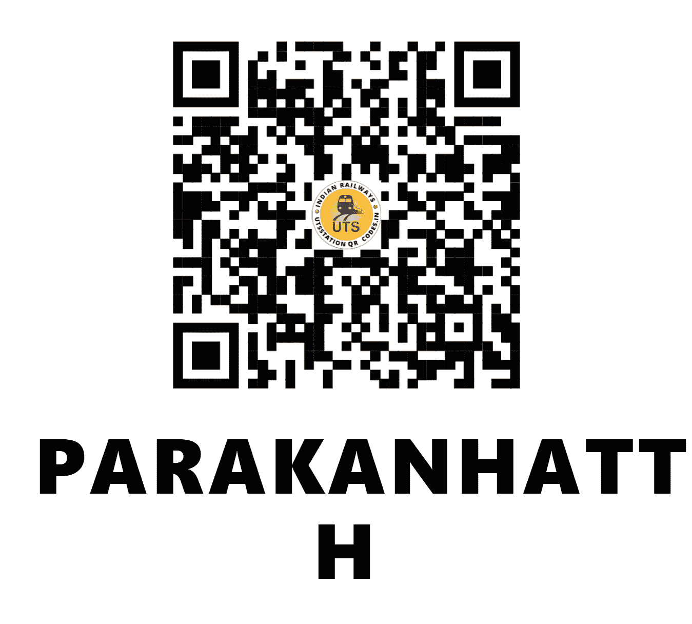 UTS QR Code for PARAKANHATTI H - PRKH - SW (KARNATAKA)