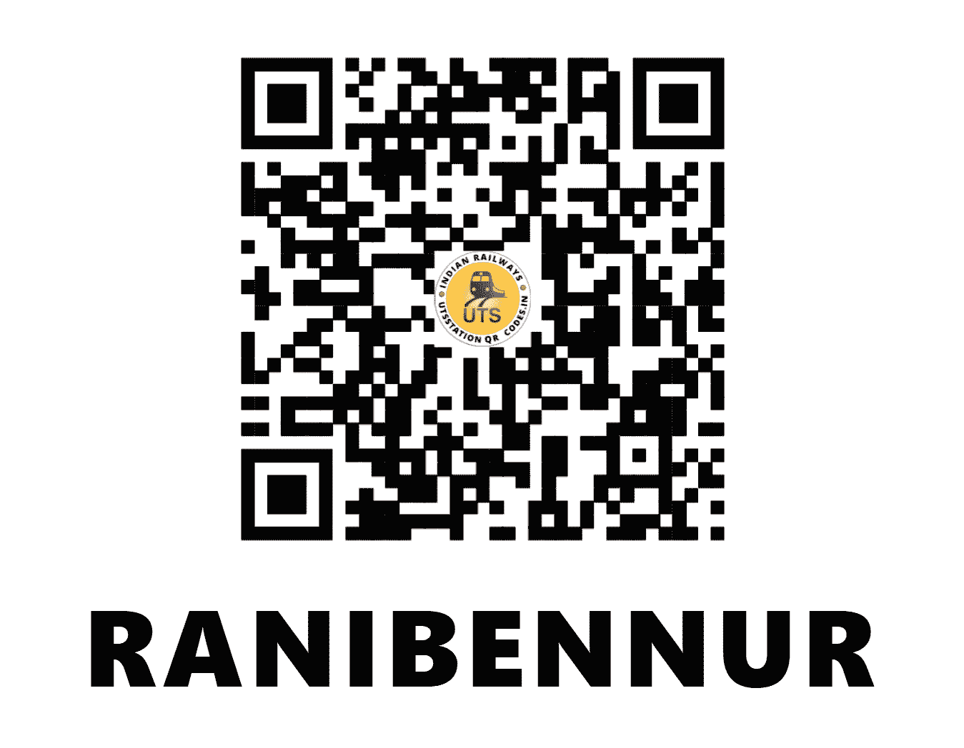UTS QR Code for RANIBENNUR - RNR - SW (KARNATAKA)