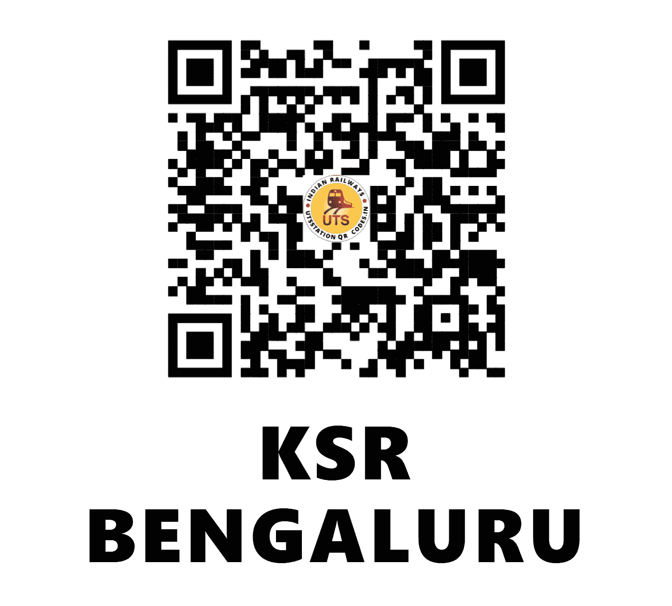 UTS QR Code for KSR BENGALURU - SBC - SW (KARNATAKA)