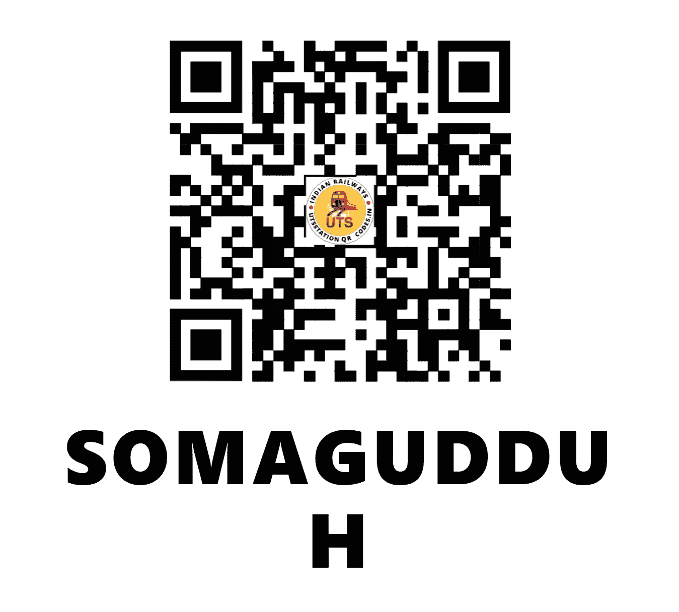 UTS QR Code for SOMAGUDDU H - SGDV - SW (KARNATAKA)