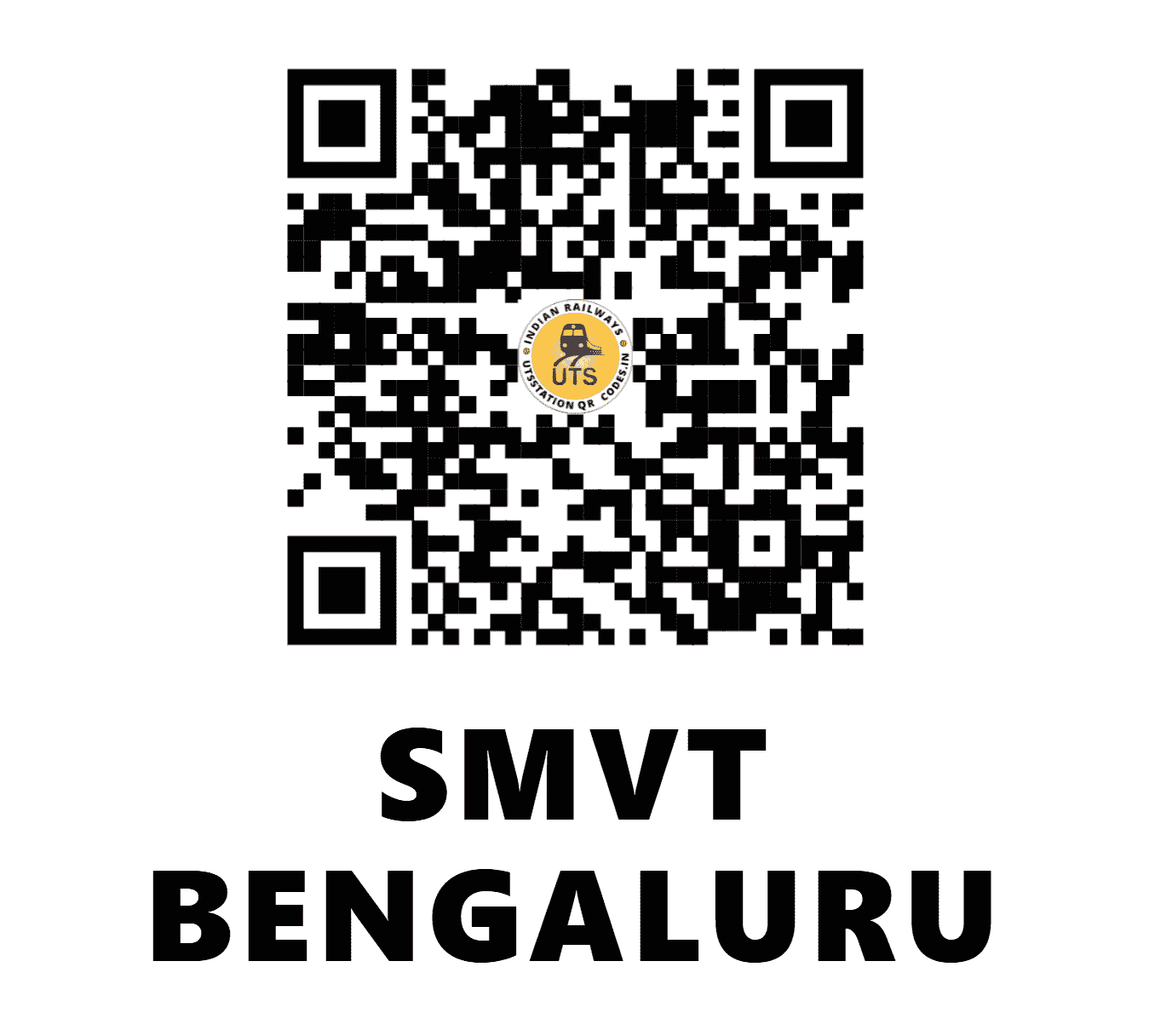 UTS QR Code for SMVT BENGALURU - SMVB - SW (KARNATAKA)