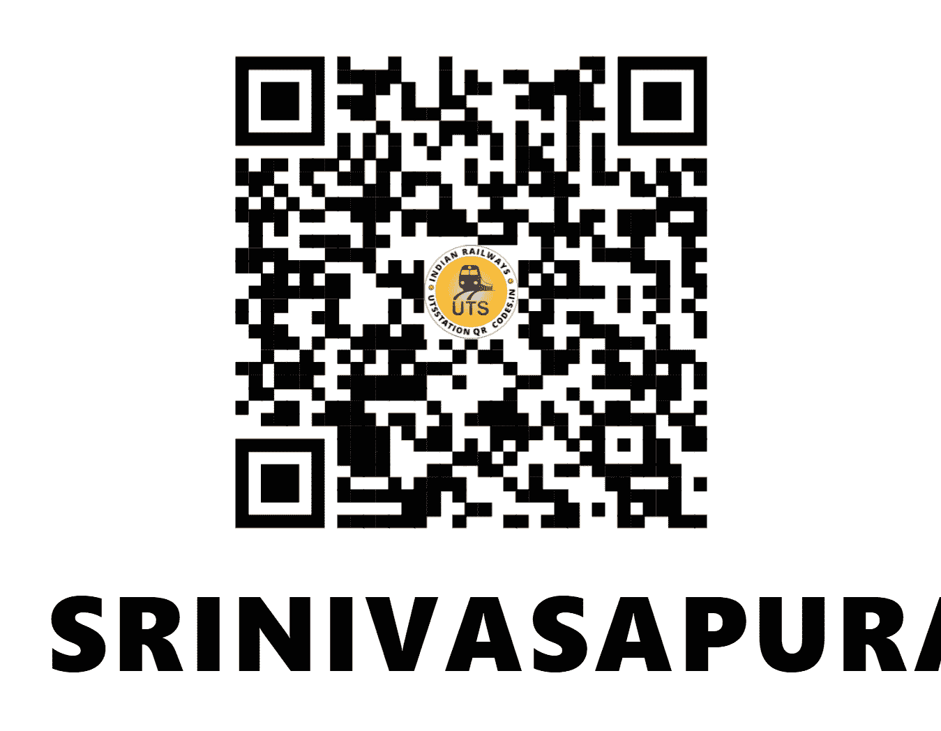UTS QR Code for SRINIVASAPURA - SVS - SW (KARNATAKA)