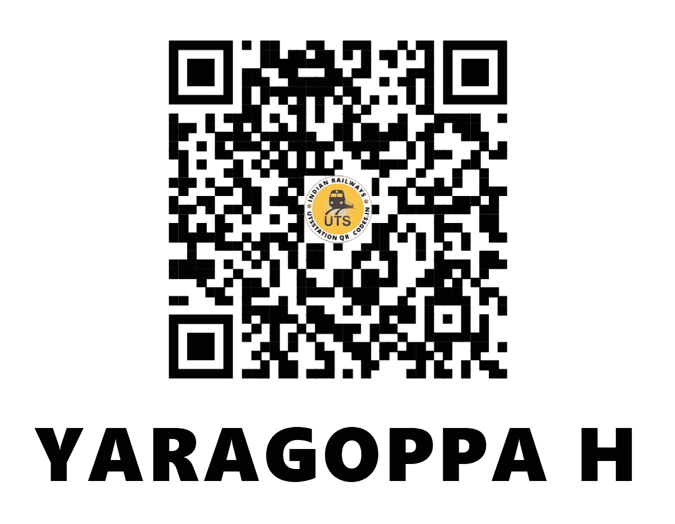 UTS QR Code for YARAGOPPA H - YGA - SW (KARNATAKA)