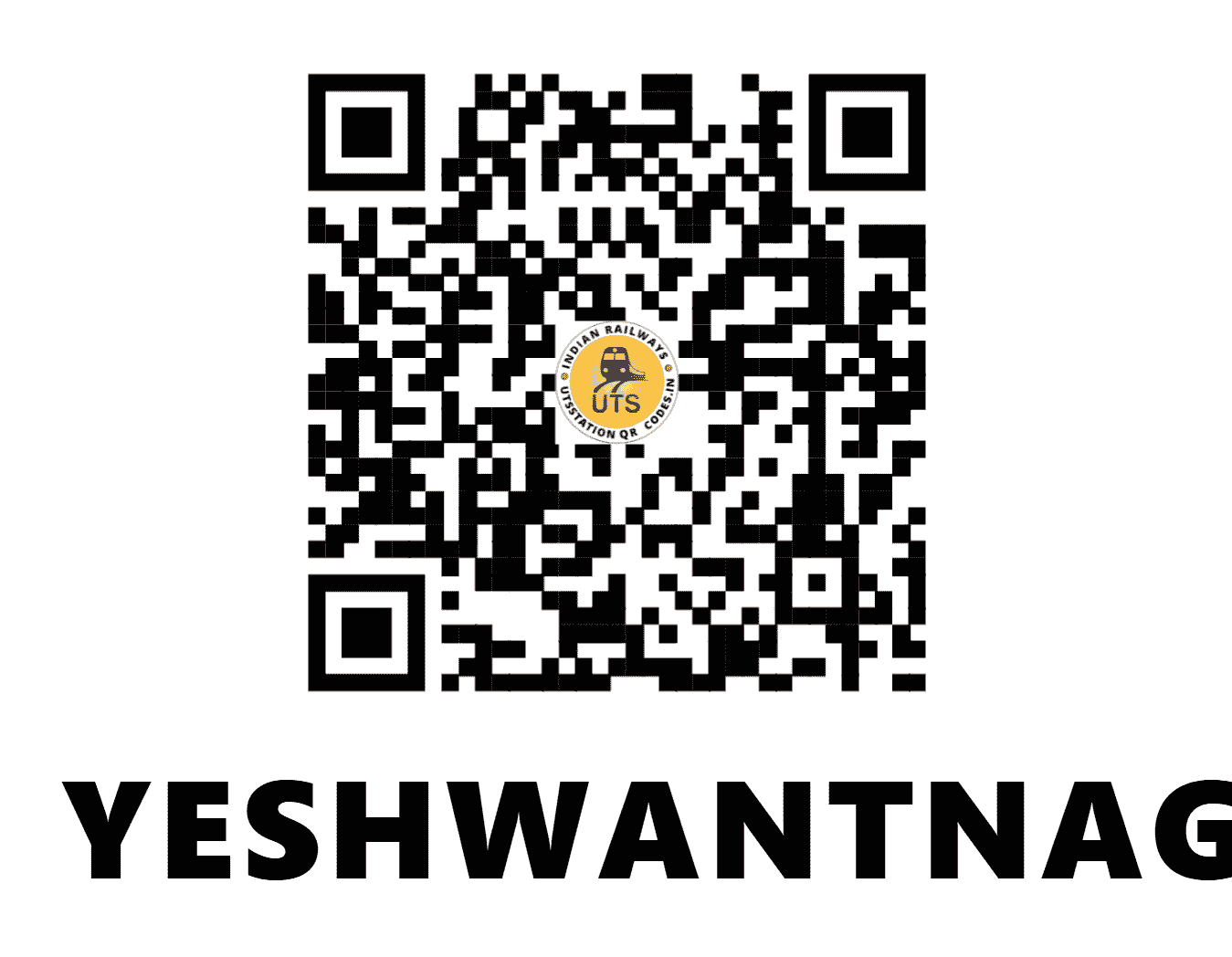 UTS QR Code for YESHWANTNAGAR - YTG - SW (KARNATAKA)
