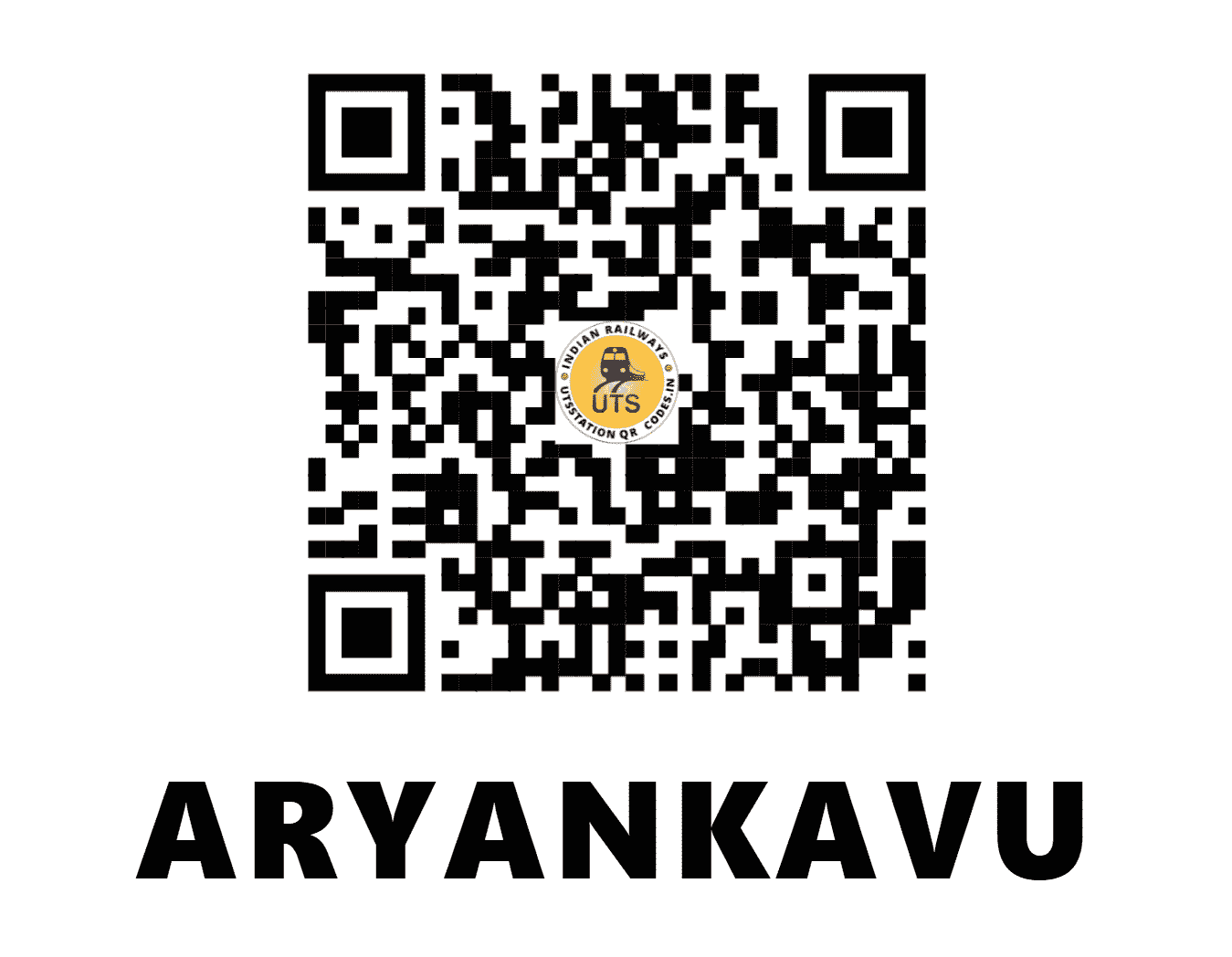 UTS QR Code for ARYANKAVU - AYV - SR (KERALA)