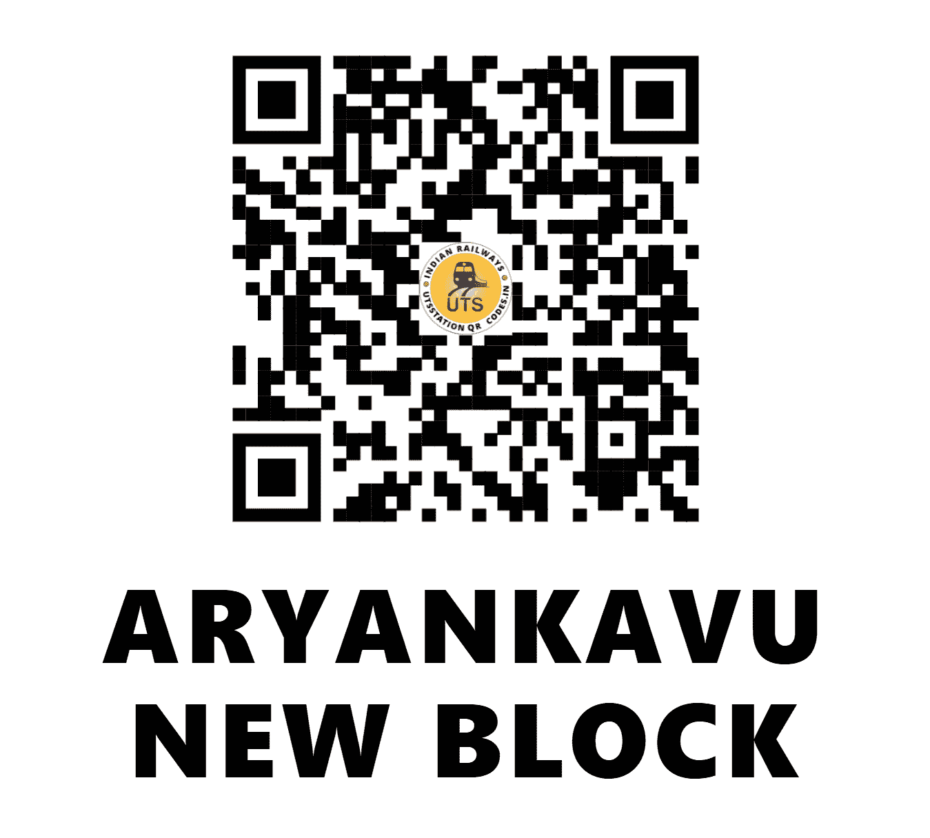 UTS QR Code for ARYANKAVU NEW BLOCK - AYVN - SR (KERALA)