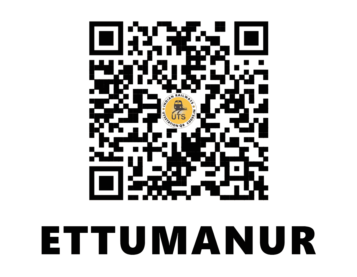 UTS QR Code for ETTUMANUR - ETM - SR (KERALA)