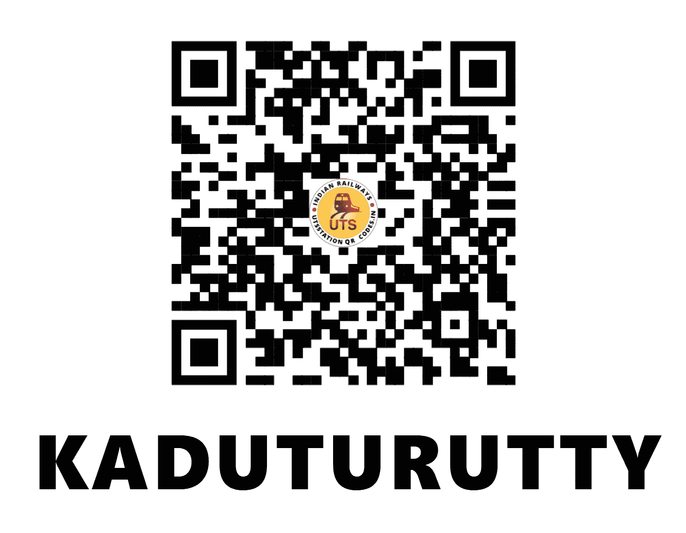 UTS QR Code for KADUTURUTTY - KDTY - SR (KERALA)