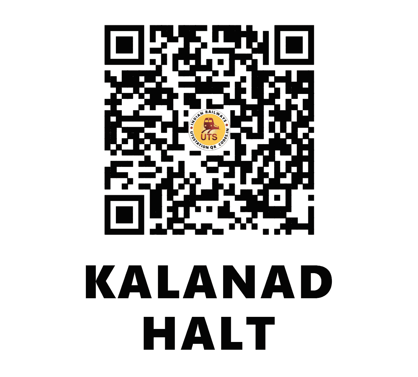 UTS QR Code for KALANAD HALT - KLAD - SR (KERALA)