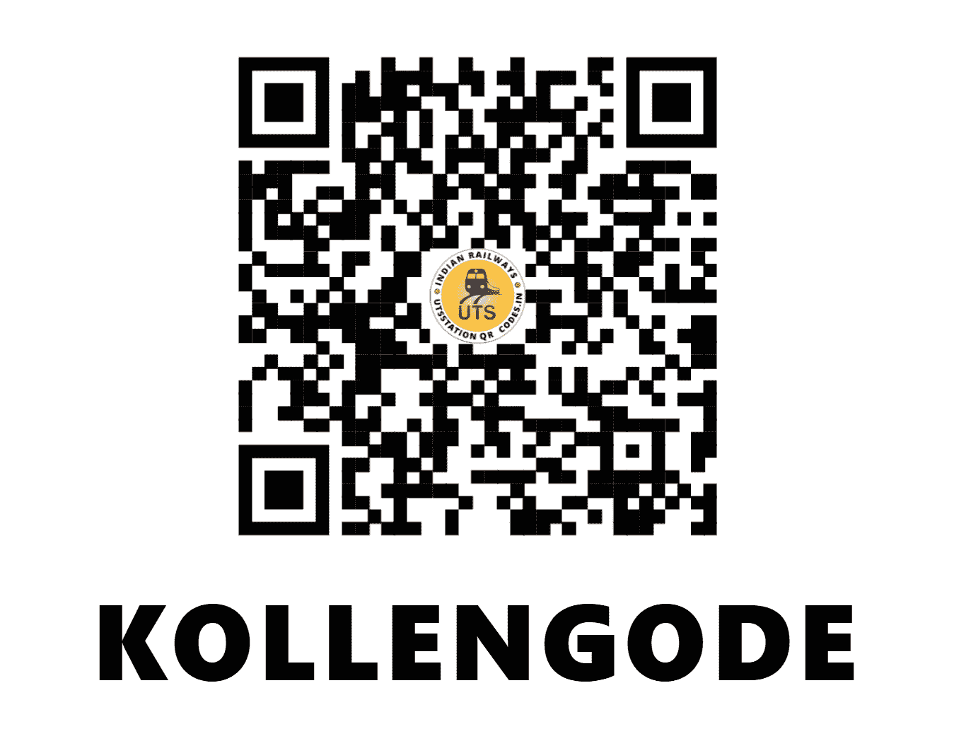 UTS QR Code for KOLLENGODE - KLGD - SR (KERALA)