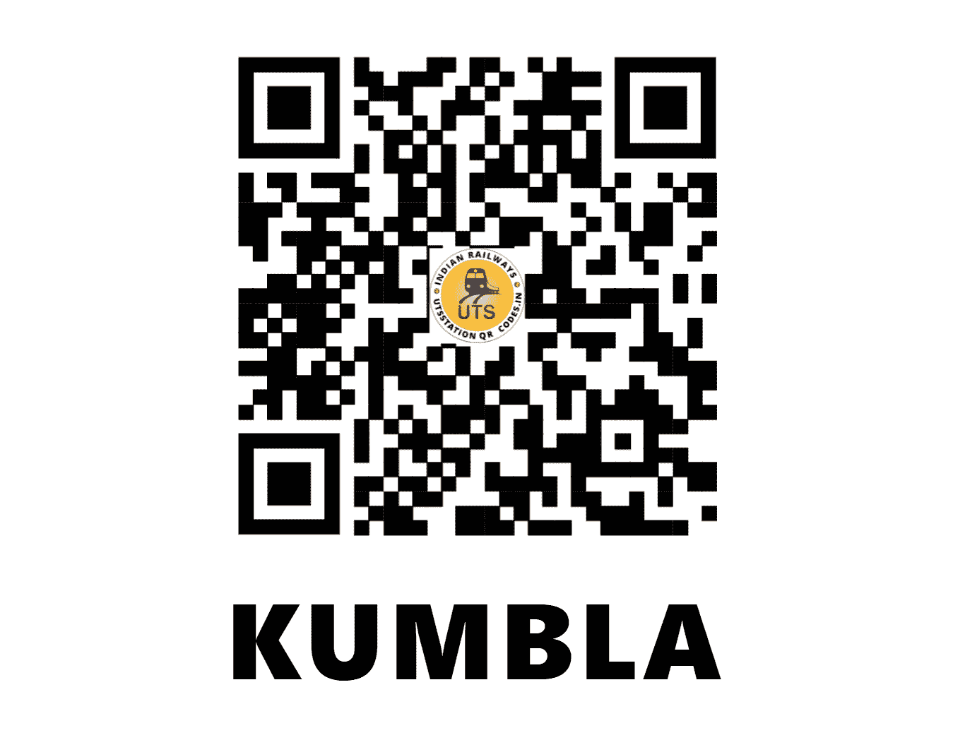 UTS QR Code for KUMBLA - KMQ - SR (KERALA)