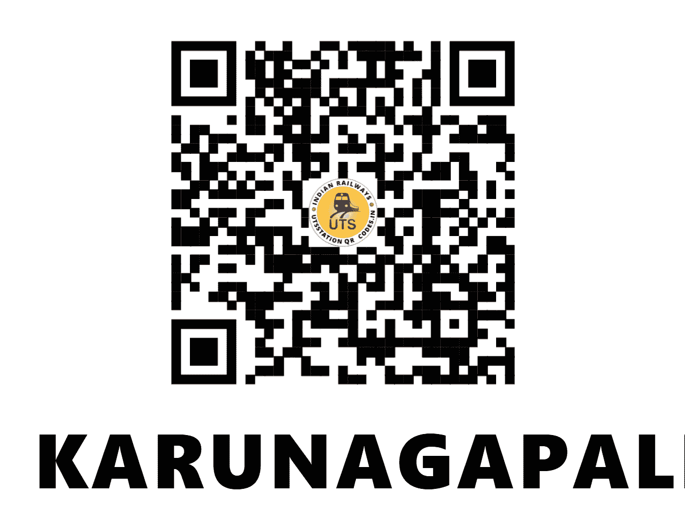 UTS QR Code for KARUNAGAPALLI - KPY - SR (KERALA)