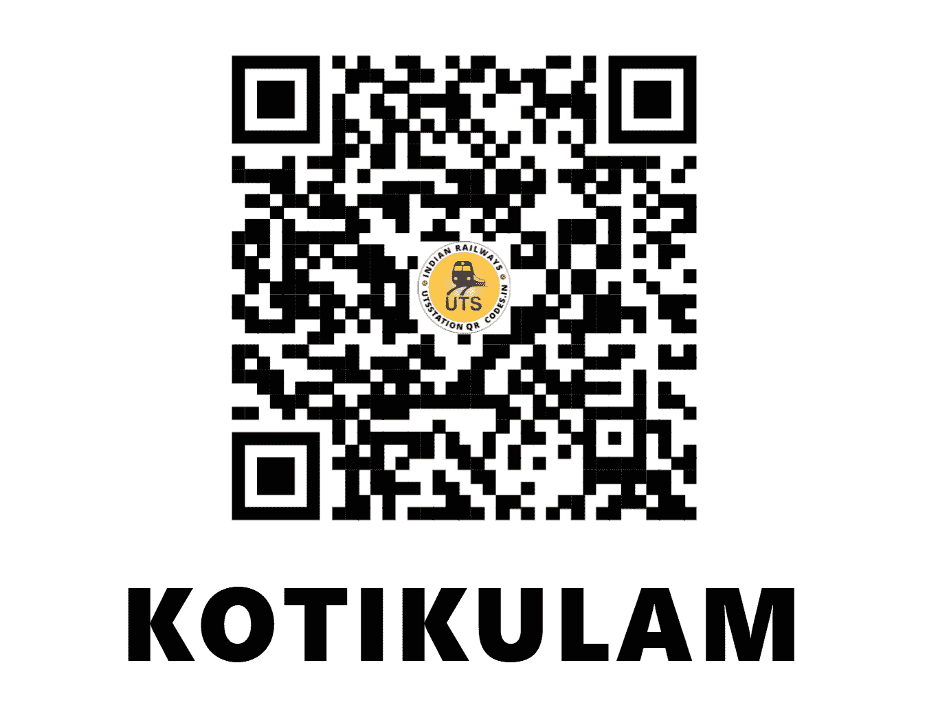 UTS QR Code for KOTIKULAM - KQK - SR (KERALA)