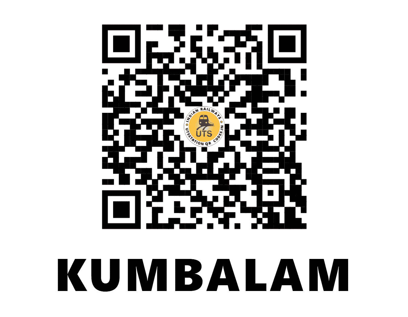 UTS QR Code for KUMBALAM - KUMM - SR (KERALA)