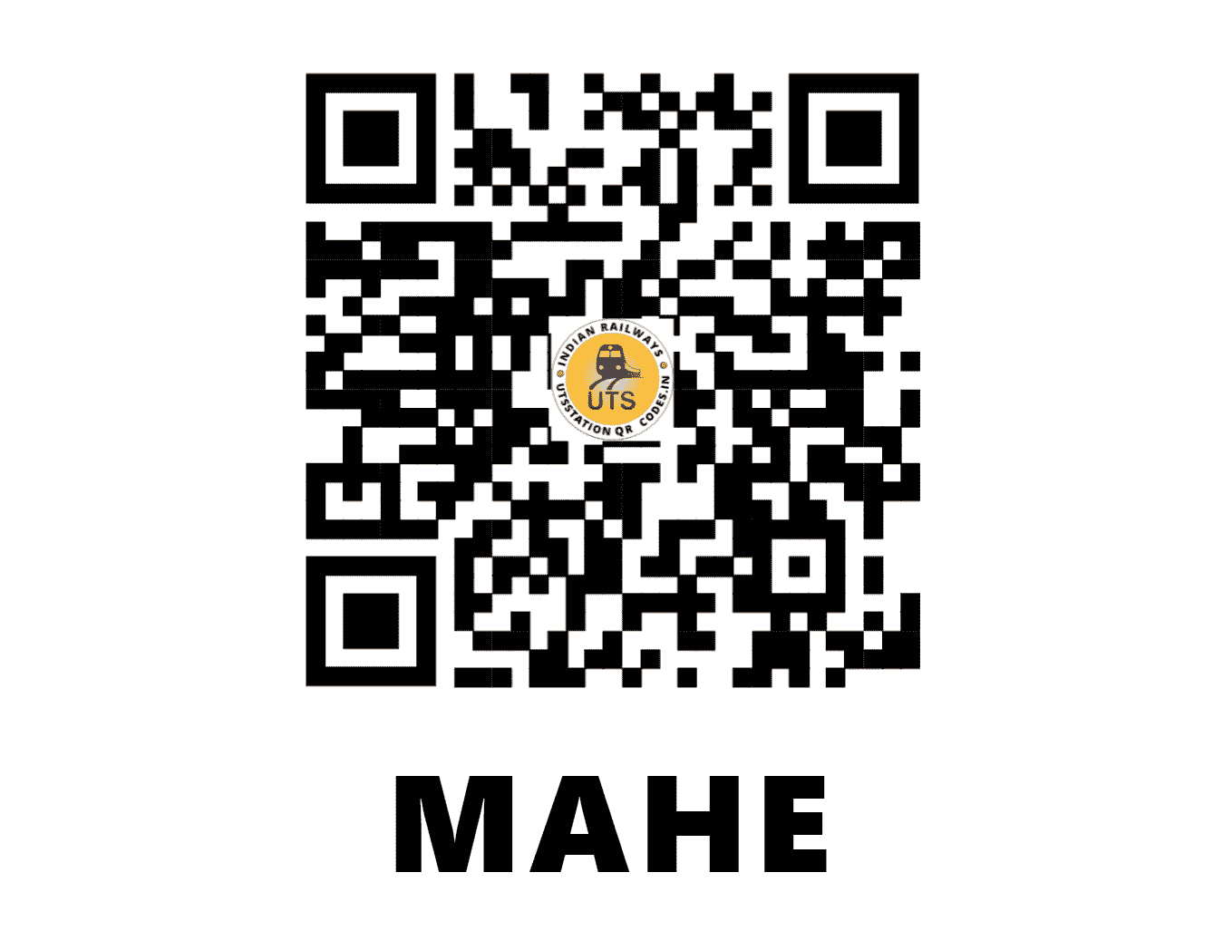 UTS QR Code for MAHE - MAHE - SR (KERALA)