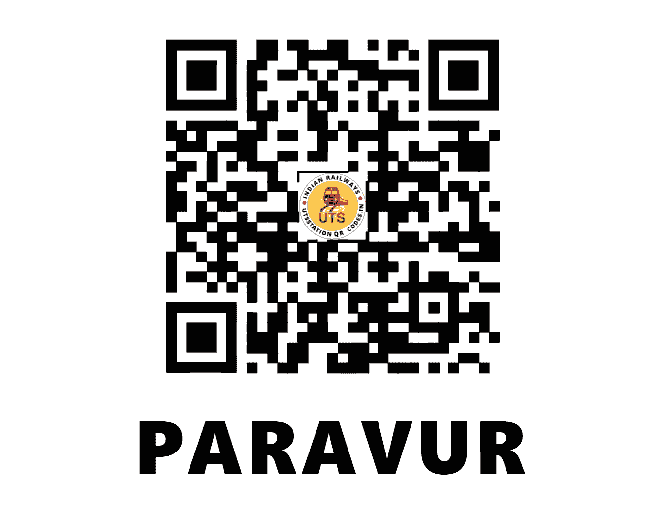 UTS QR Code for PARAVUR - PVU - SR (KERALA)