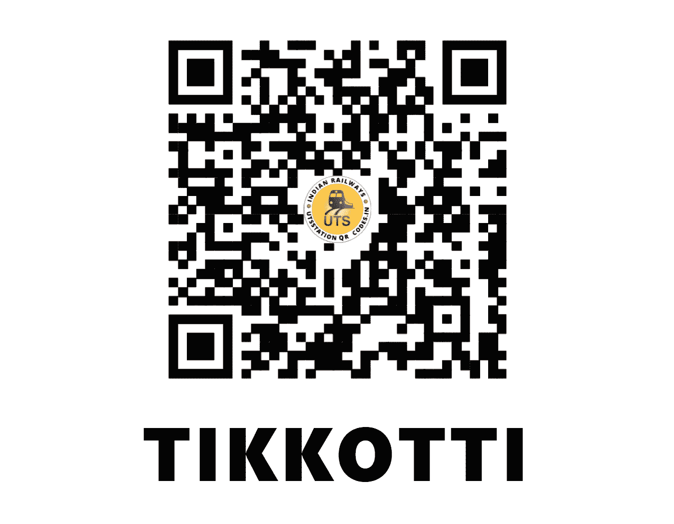 UTS QR Code for TIKKOTTI - TKT - SR (KERALA)