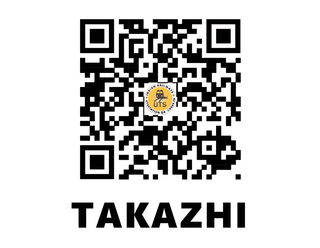 UTS QR Code for TAKAZHI - TZH - SR (KERALA)