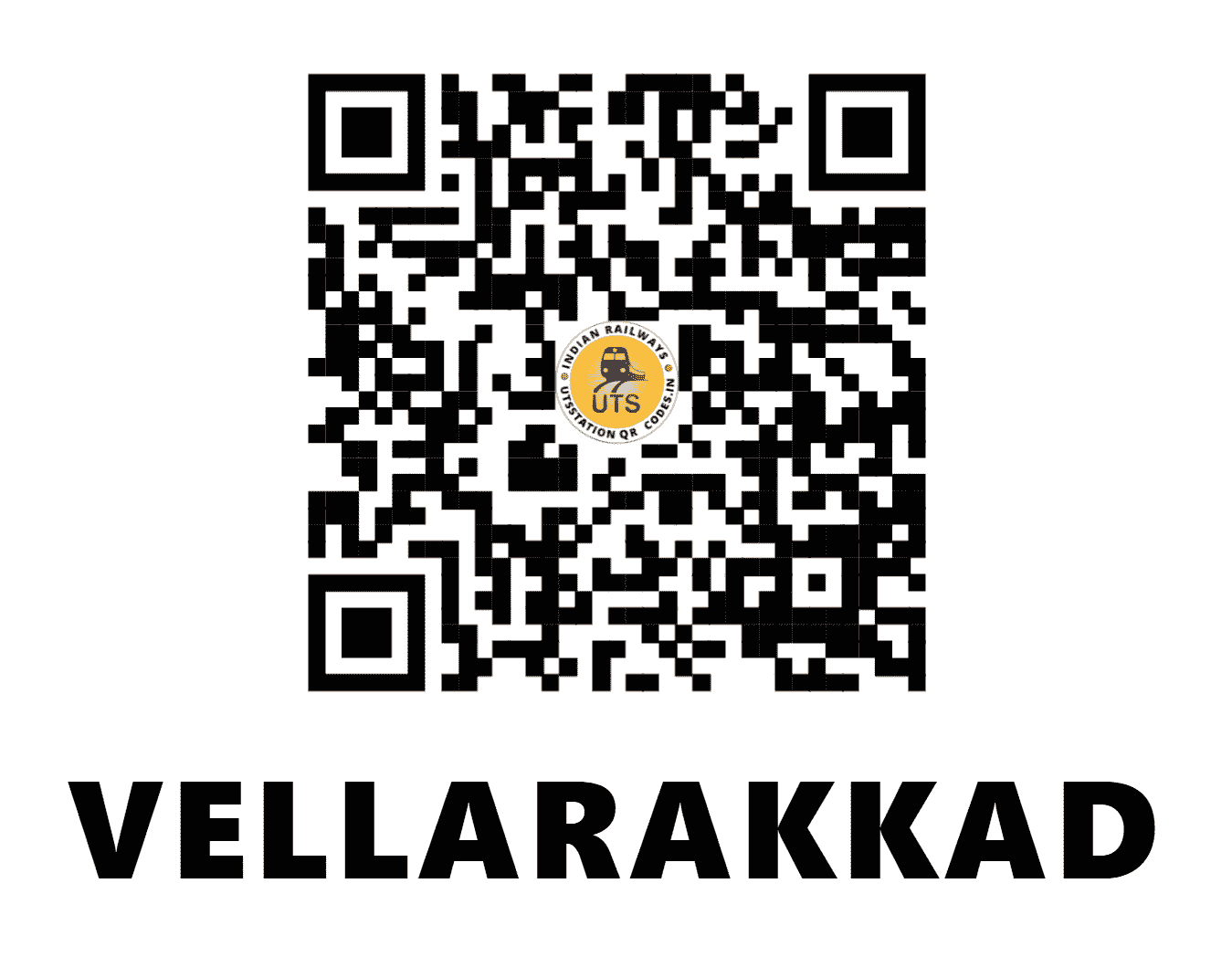 UTS QR Code for VELLARAKKAD - VEK - SR (KERALA)