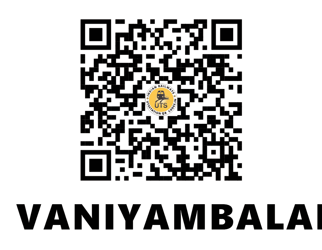 UTS QR Code for VANIYAMBALAM - VNB - SR (KERALA)