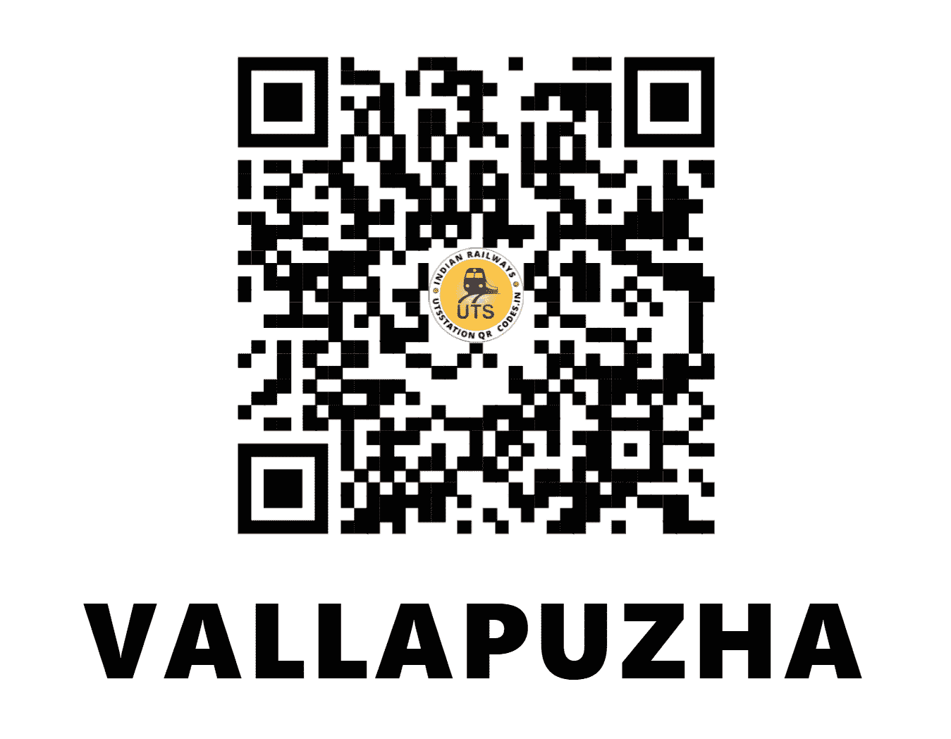 UTS QR Code for VALLAPUZHA - VPZ - SR (KERALA)