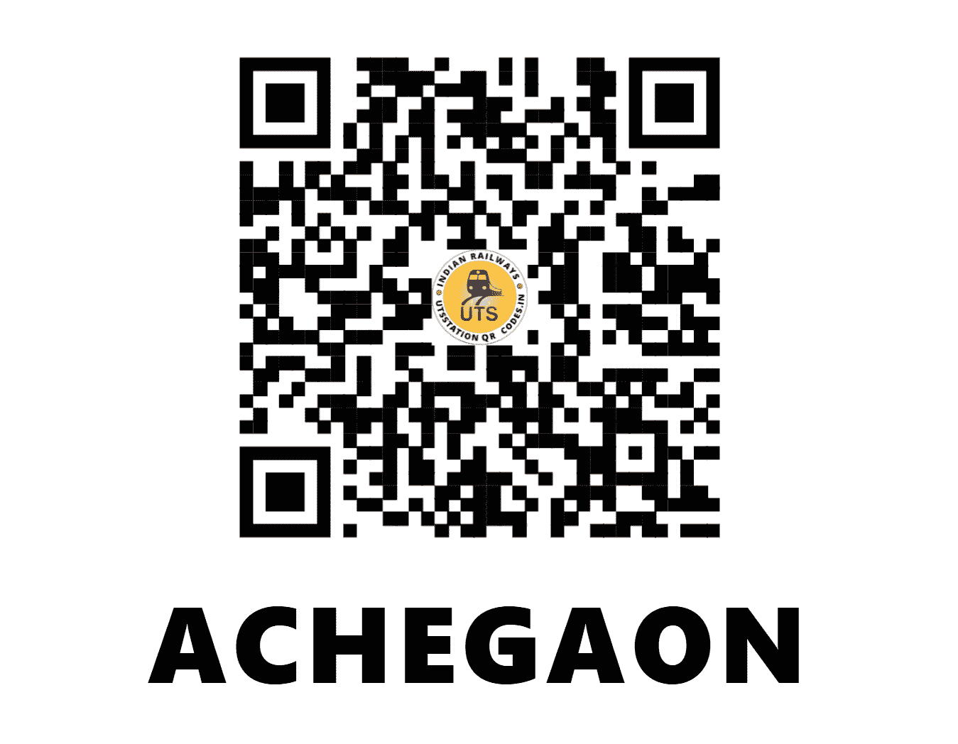 UTS QR Code for ACHEGAON - ACG - CR (MAHARASHTRA)