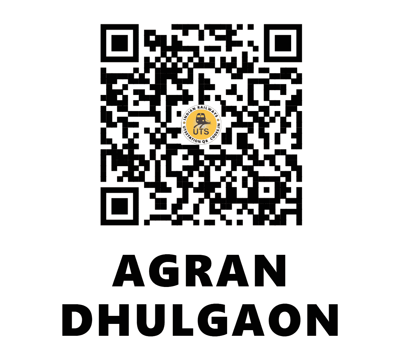 UTS QR Code for AGRAN DHULGAON - AGDL - CR (MAHARASHTRA)