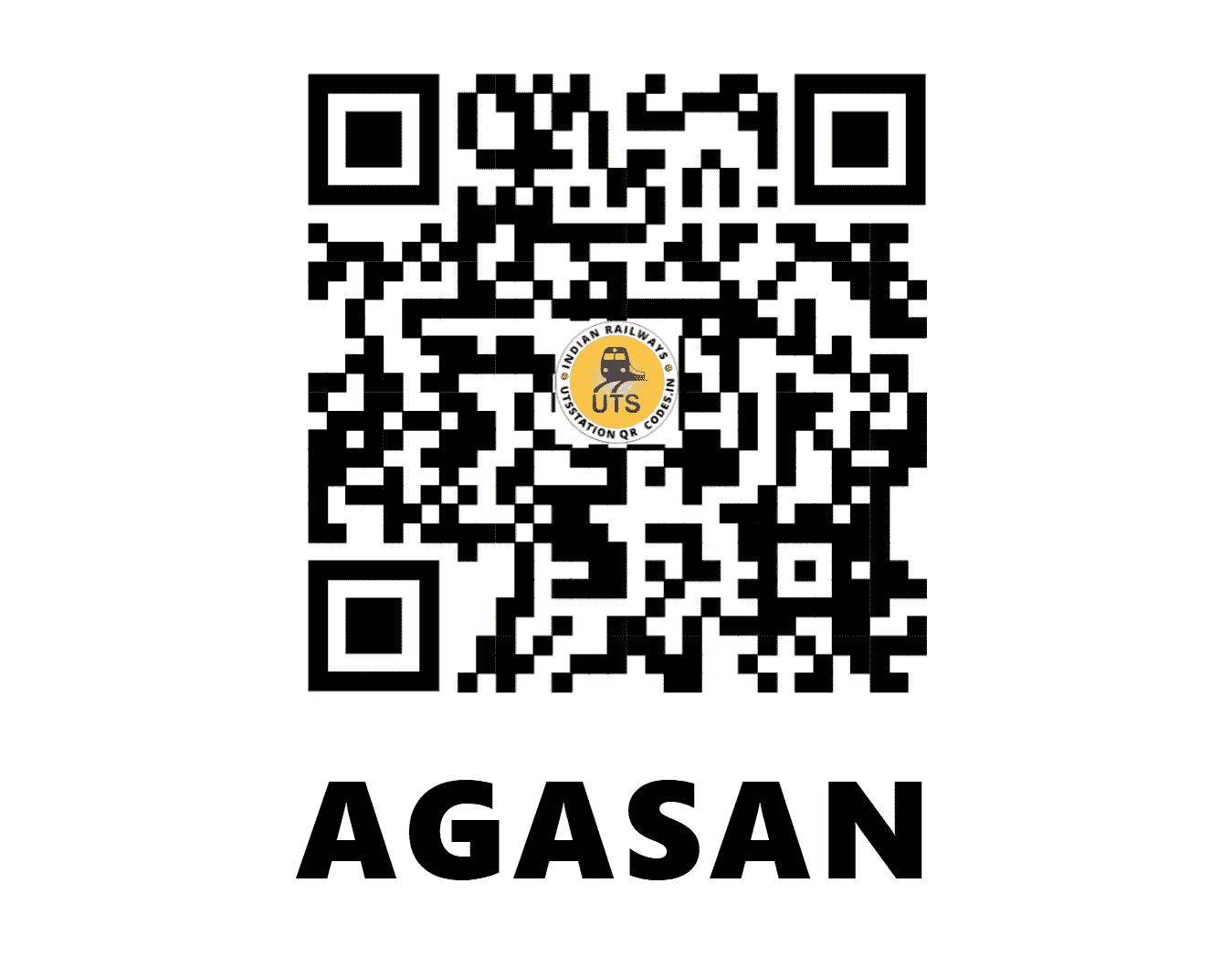 UTS QR Code for AGASAN - AGSN - CR (MAHARASHTRA)