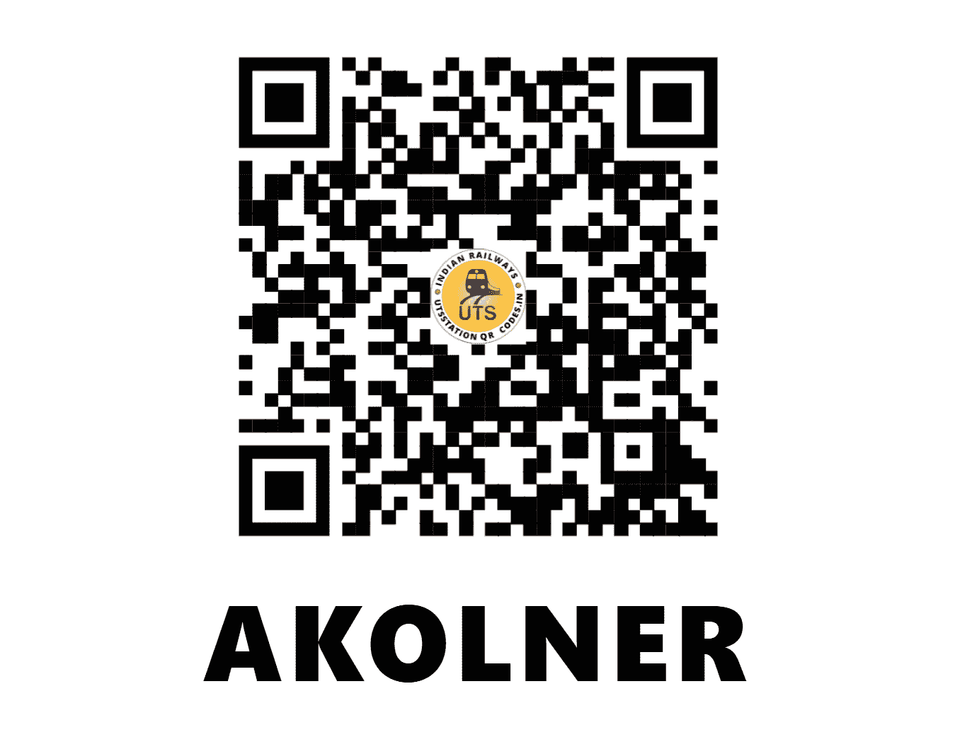 UTS QR Code for AKOLNER - AKR - CR (MAHARASHTRA)