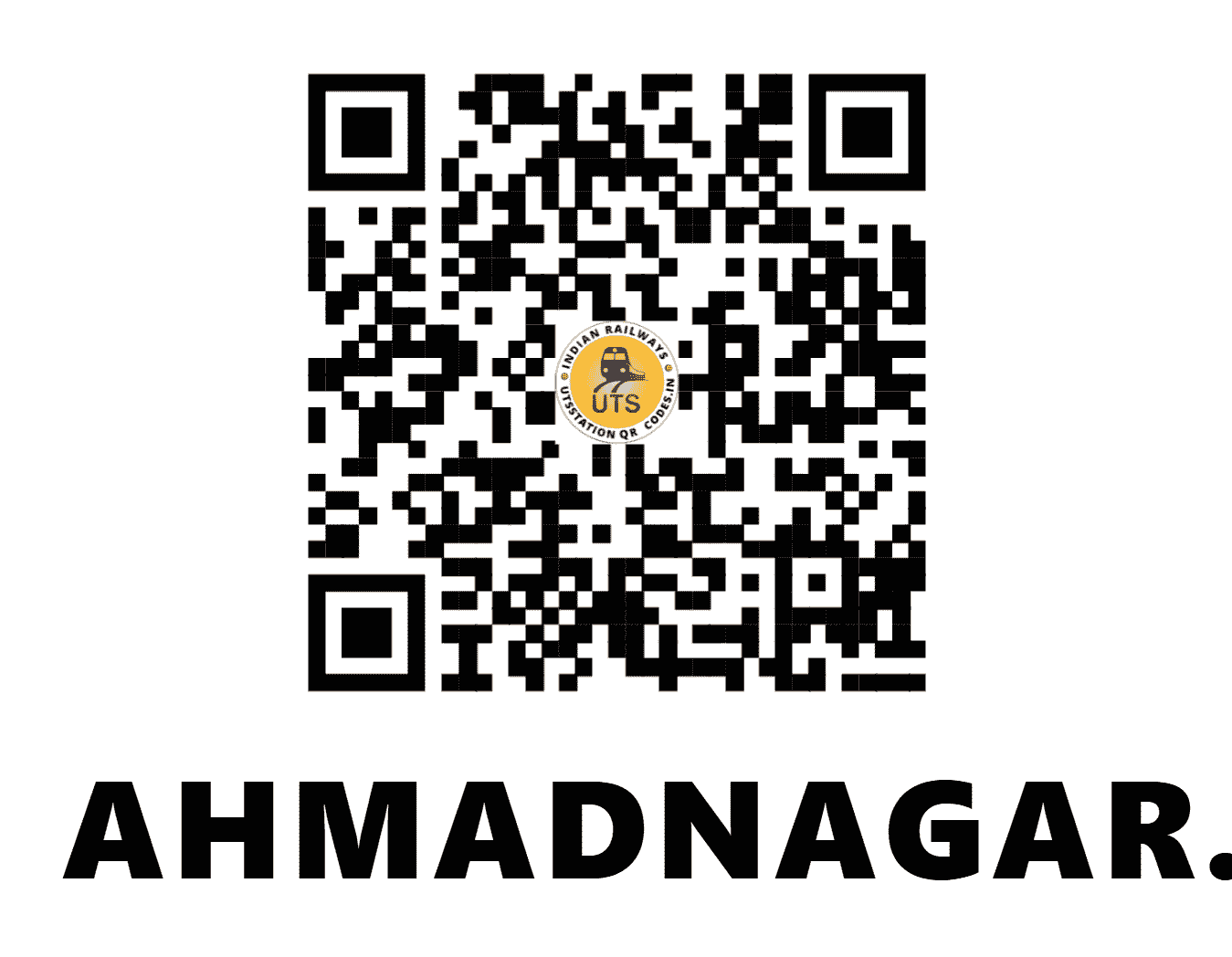 UTS QR Code for AHMADNAGAR. - ANG - CR (MAHARASHTRA)