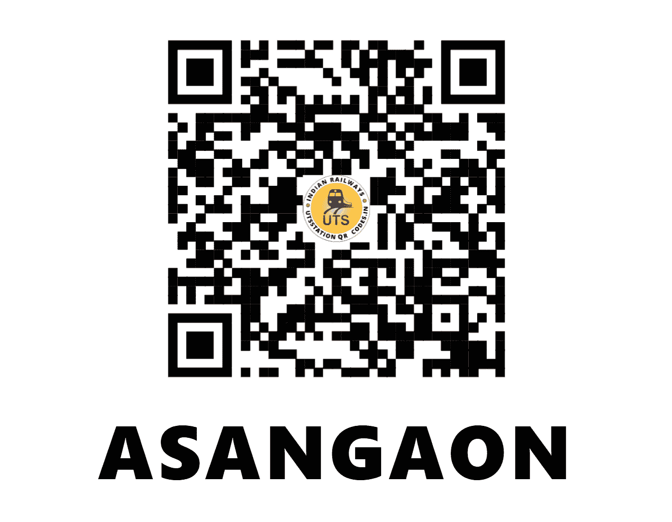 UTS QR Code for ASANGAON - ASO - CR (MAHARASHTRA)