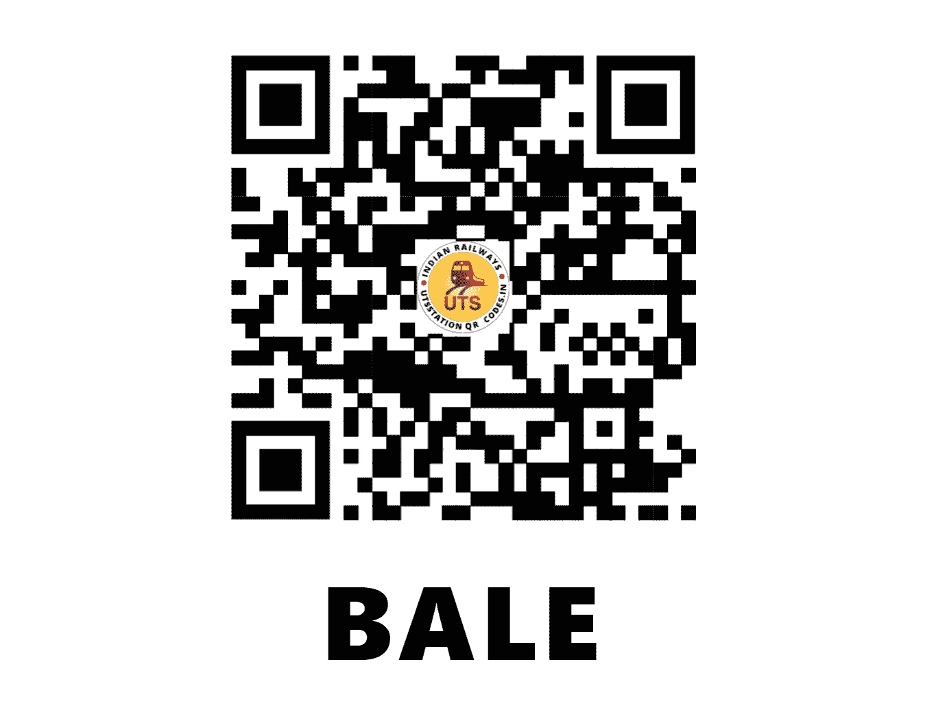 UTS QR Code for BALE - BALE - CR (MAHARASHTRA)