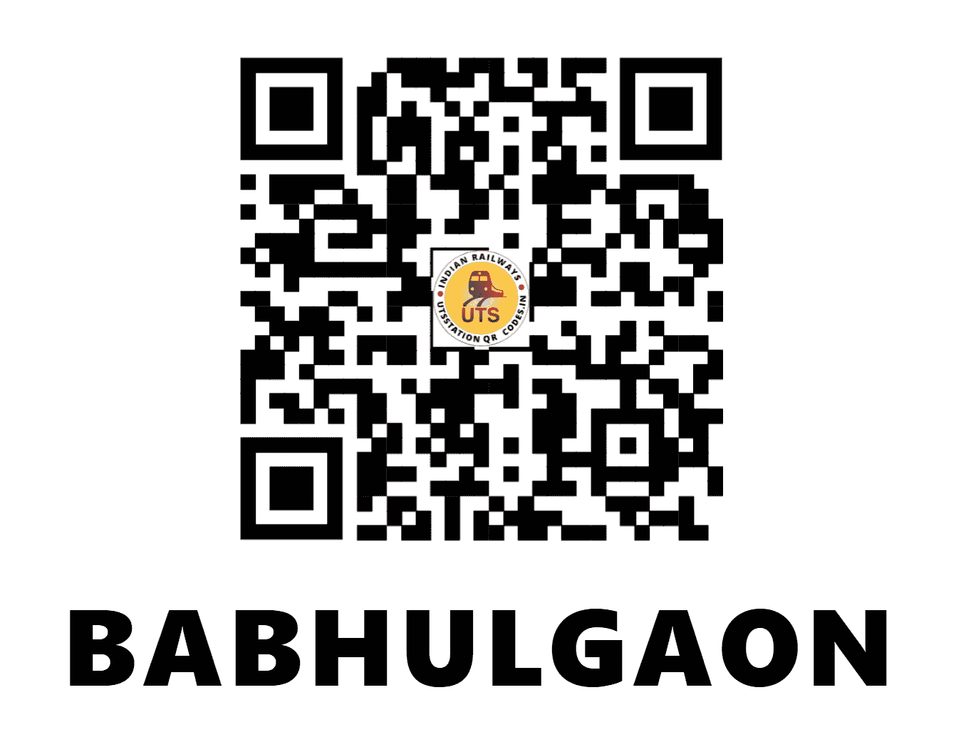 UTS QR Code for BABHULGAON - BBV - CR (MAHARASHTRA)