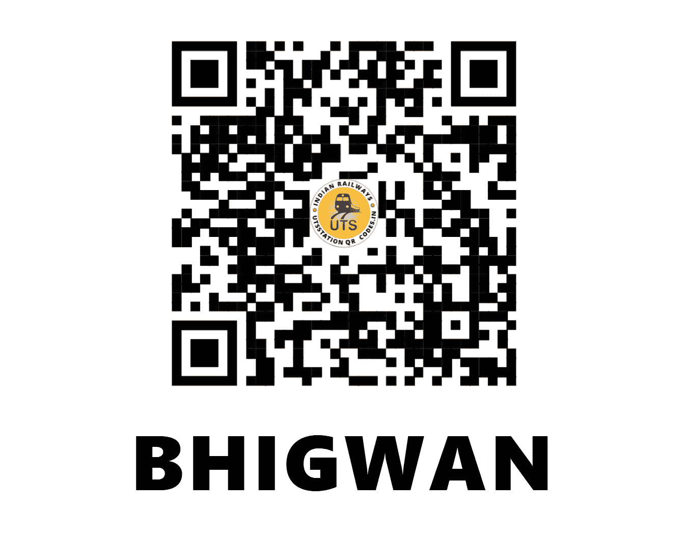 UTS QR Code for BHIGWAN - BGVN - CR (MAHARASHTRA)