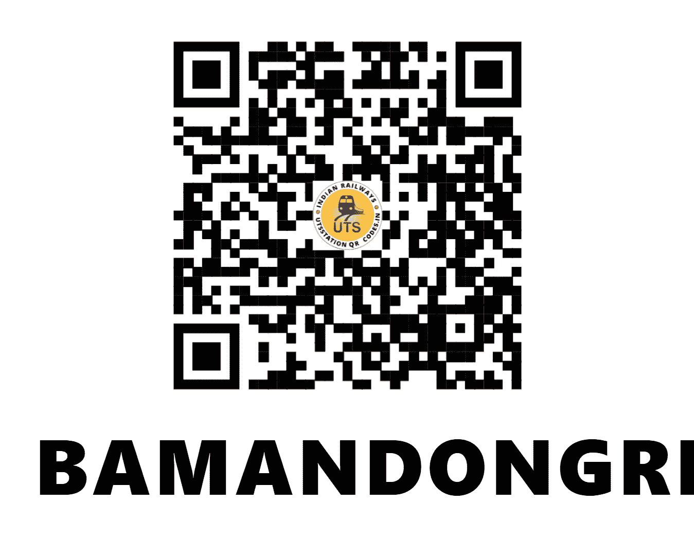 UTS QR Code for BAMANDONGRI - BMDR - CR (MAHARASHTRA)