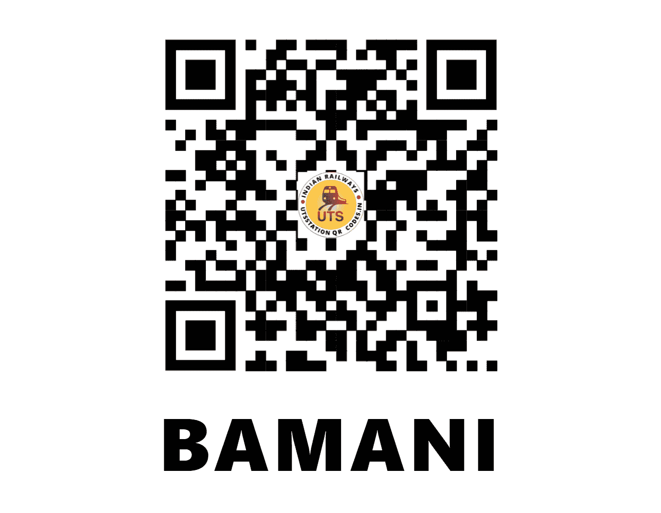 UTS QR Code for BAMANI - BMNI - CR (MAHARASHTRA)