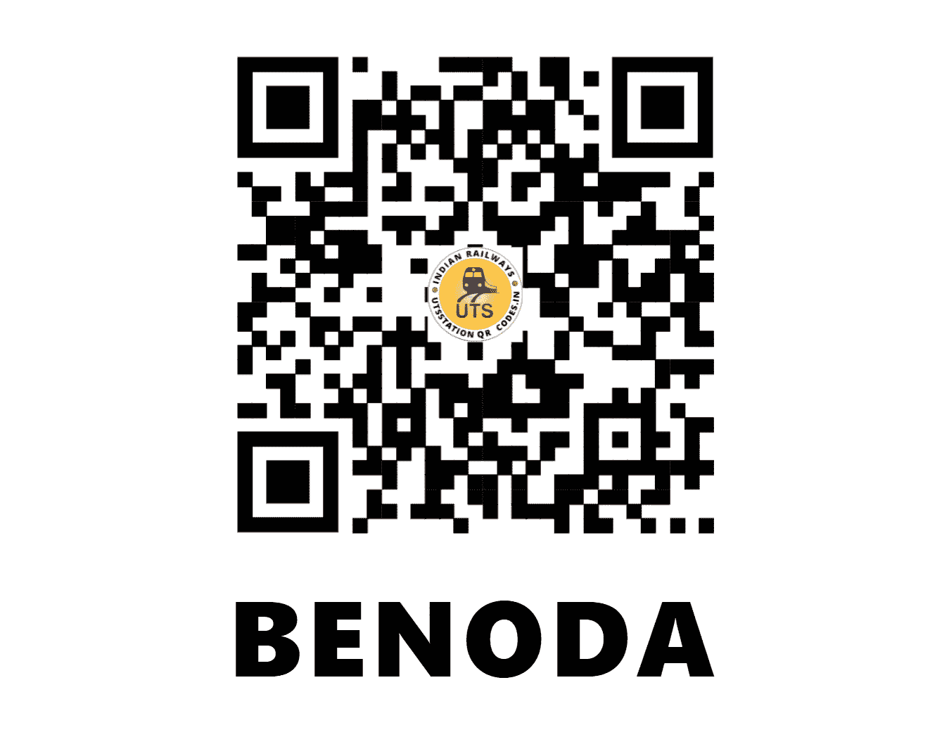 UTS QR Code for BENODA - BNOD - CR (MAHARASHTRA)