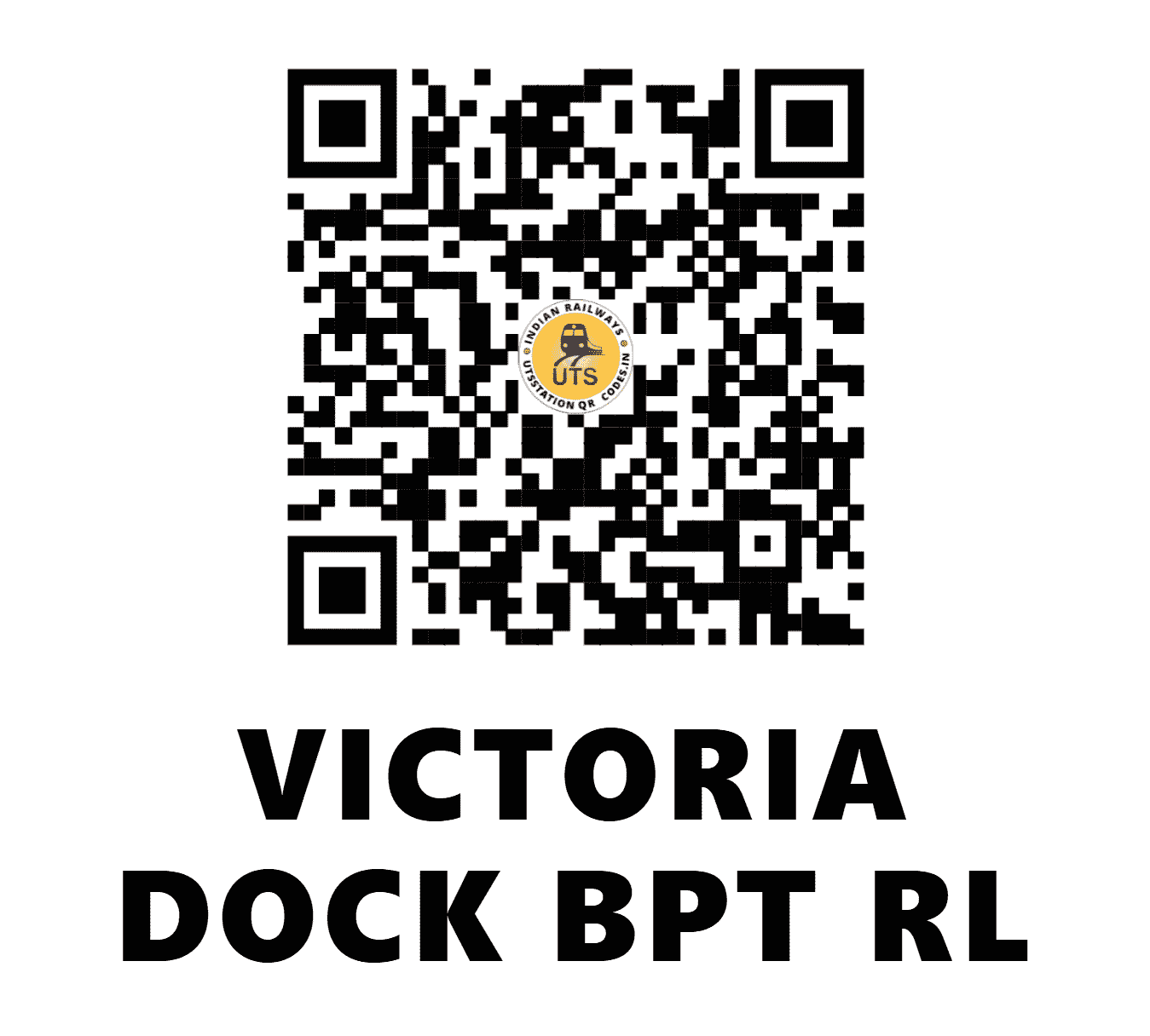 UTS QR Code for VICTORIA DOCK BPT RL - BPTV - CR (MAHARASHTRA)