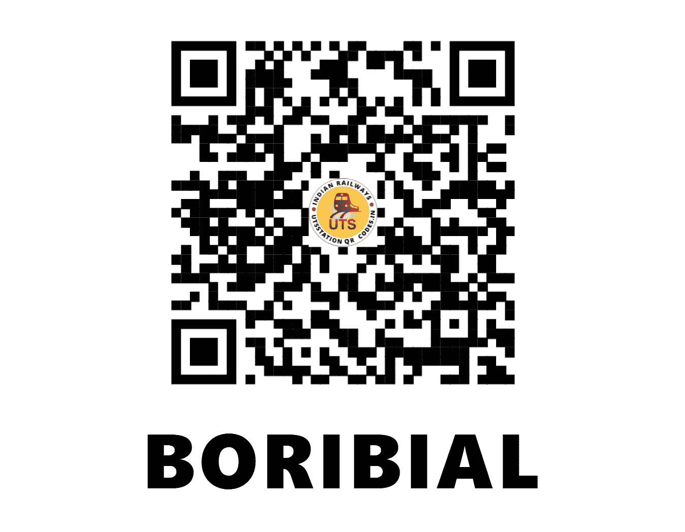 UTS QR Code for BORIBIAL - BRB - CR (MAHARASHTRA)