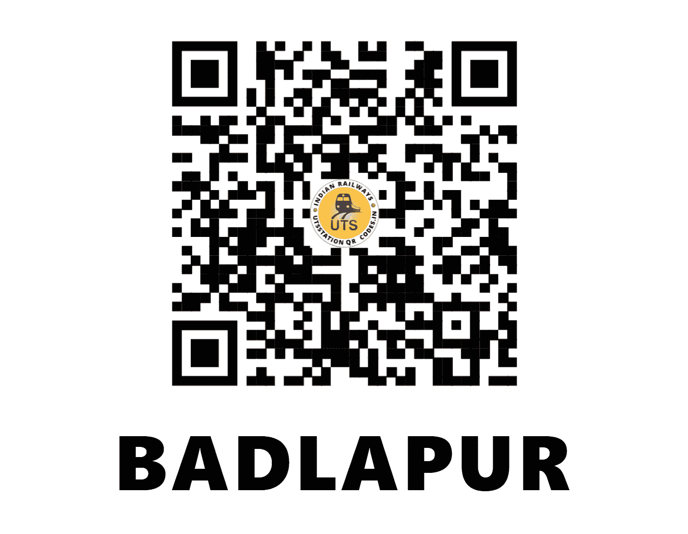 UTS QR Code for BADLAPUR - BUD - CR (MAHARASHTRA)