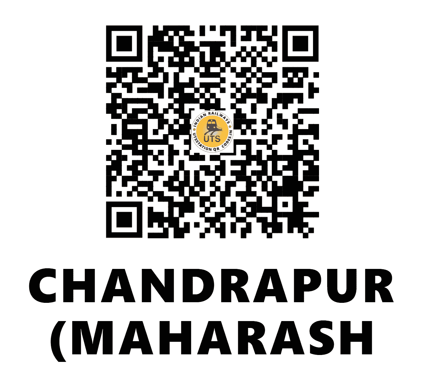 UTS QR Code for CHANDRAPUR (MAHARASH - CD - CR (MAHARASHTRA)