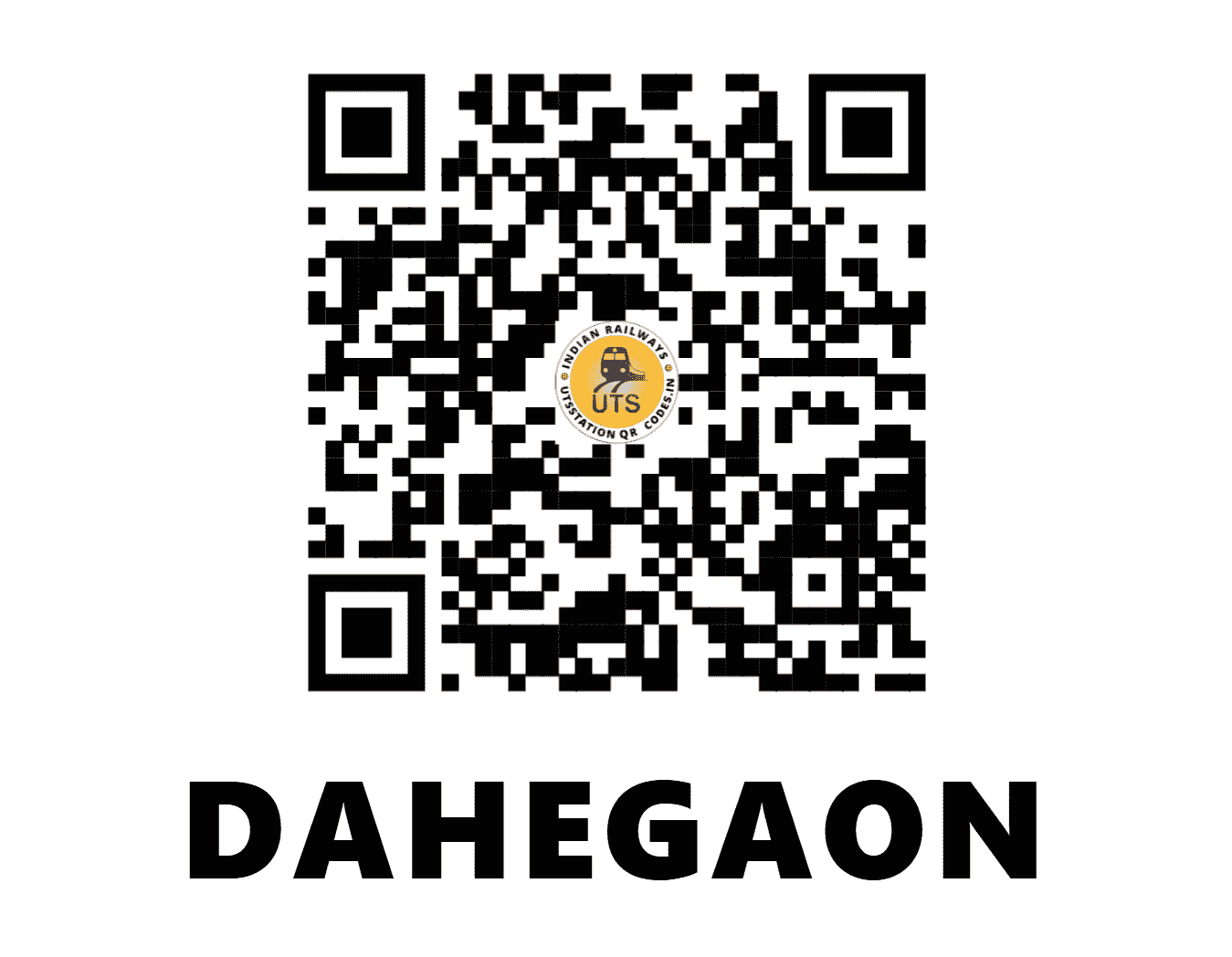 UTS QR Code for DAHEGAON - DAE - CR (MAHARASHTRA)