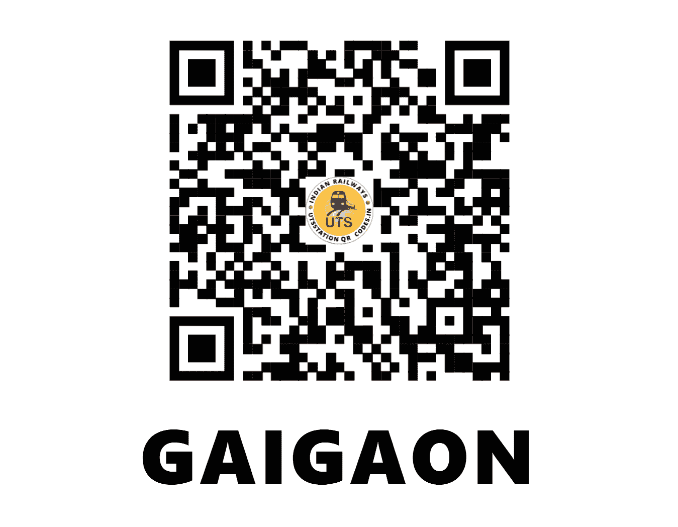 UTS QR Code for GAIGAON - GAO - CR (MAHARASHTRA)