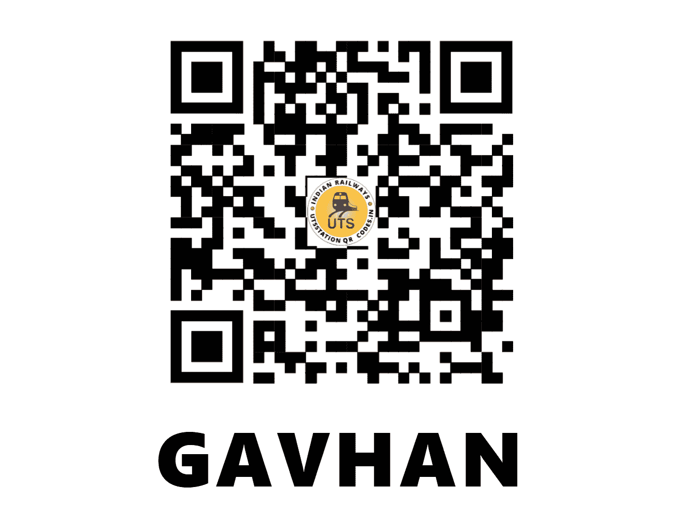 UTS QR Code for GAVHAN - GAVN - CR (MAHARASHTRA)