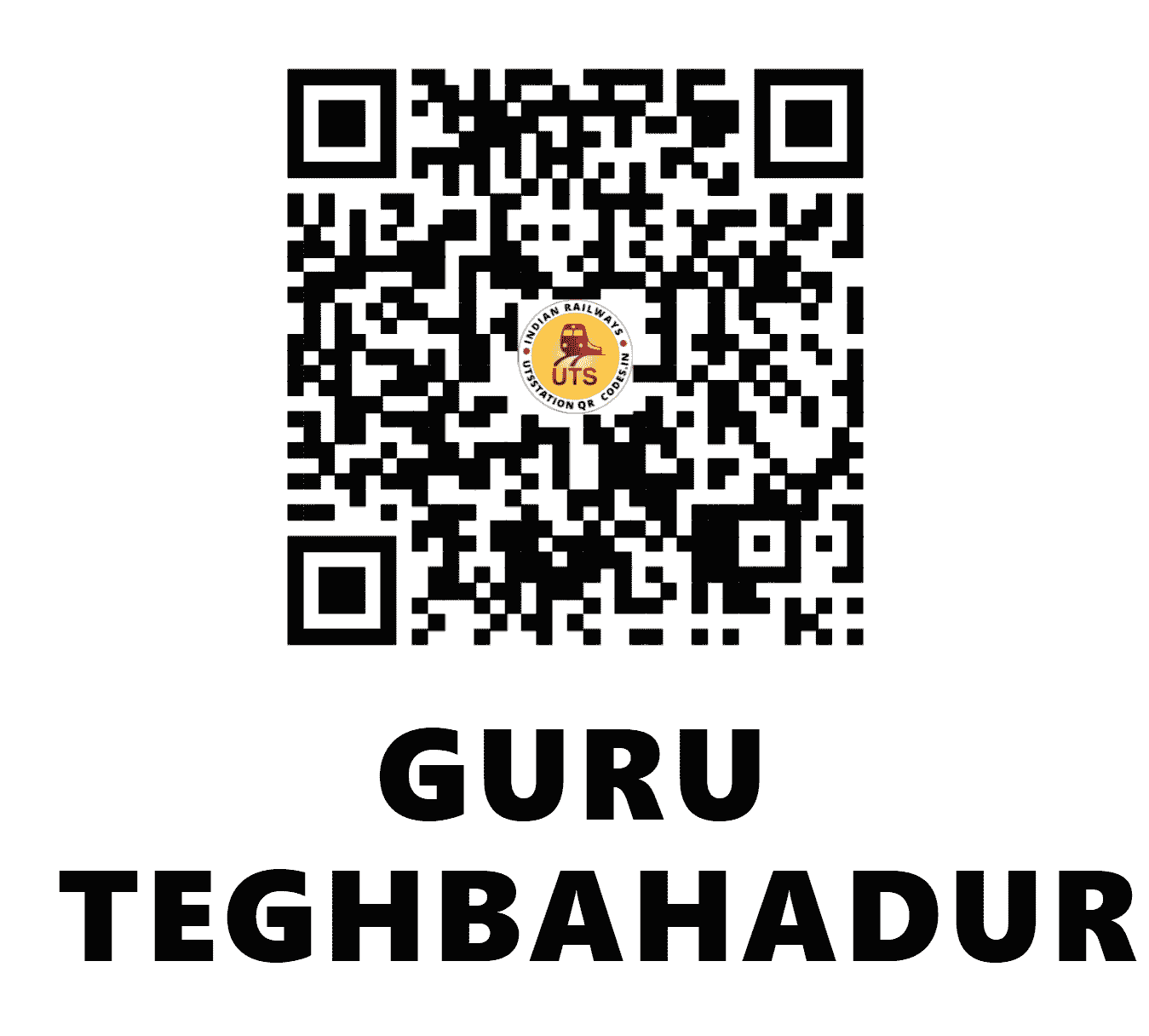 UTS QR Code for GURU TEGHBAHADURNAGA - GTBN - CR (MAHARASHTRA)