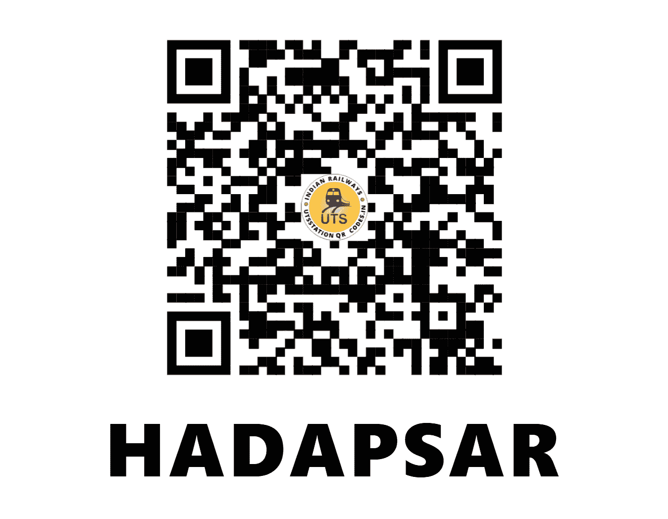 UTS QR Code for HADAPSAR - HDP - CR (MAHARASHTRA)